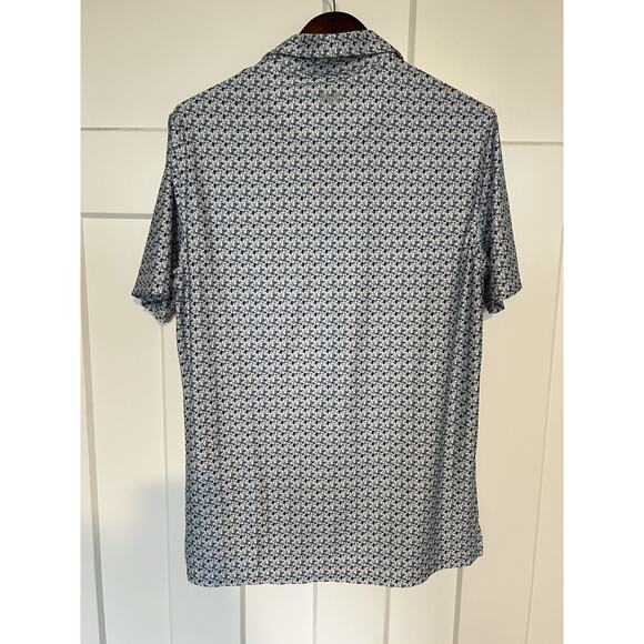 Hickey Freeman Men's Golf Polo Medium Dri Fit Blue White - Picture 4 of 6